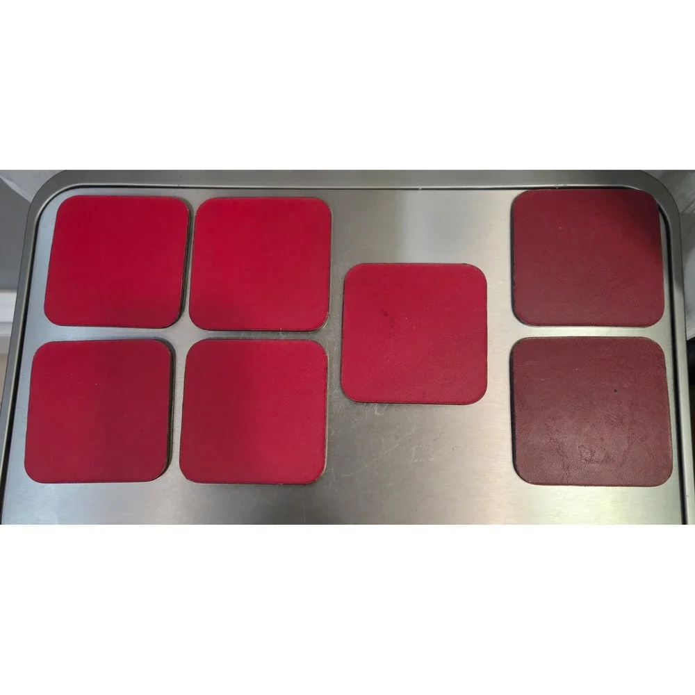 Vintage‎ Rome Italy Architectural Etching Coasters Set of 7 Red Backing Landmark